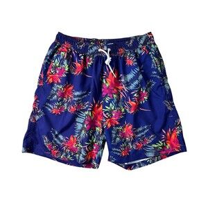 Kahuna Bay Aloha Tropical Floral Swim Trunks  Size L  Mesh Lined Beach Boat Pool